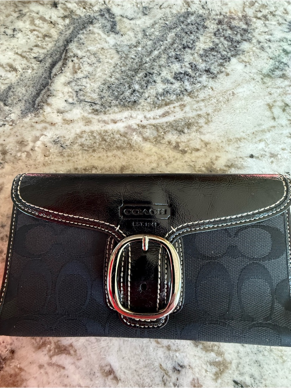Coach Black Signature Buckle Wallet